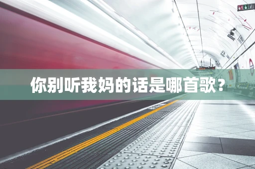 你别听我妈的话是哪首歌？
