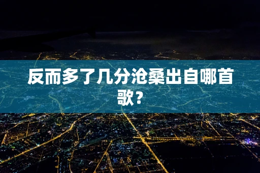 反而多了几分沧桑出自哪首歌？