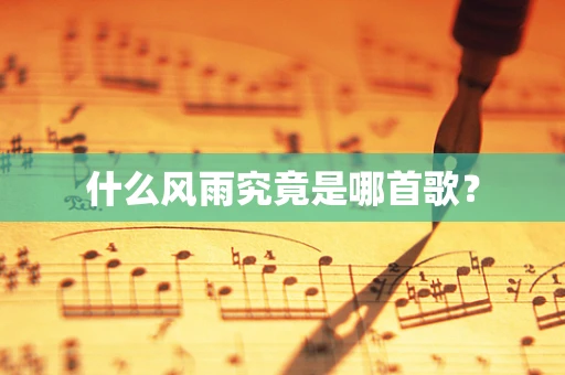 什么风雨究竟是哪首歌？
