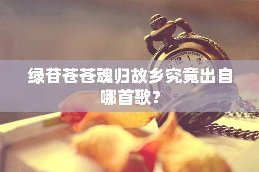 绿苷苍苍魂归故乡究竟出自哪首歌？