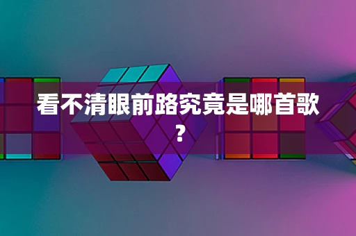 看不清眼前路究竟是哪首歌？