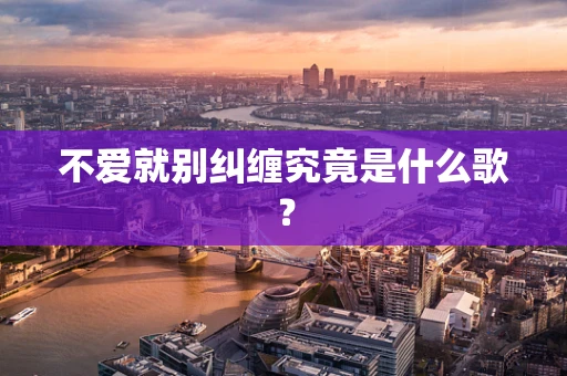 不爱就别纠缠究竟是什么歌？