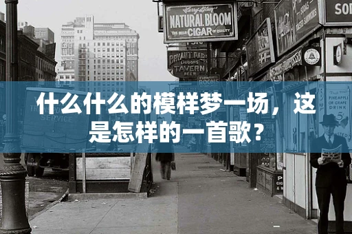 什么什么的模样梦一场，这是怎样的一首歌？