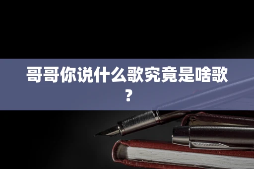 哥哥你说什么歌究竟是啥歌？