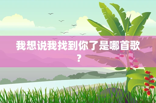 我想说我找到你了是哪首歌？