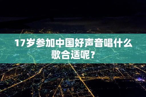17岁参加中国好声音唱什么歌合适呢？