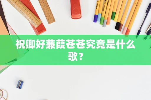 祝卿好蒹葭苍苍究竟是什么歌？