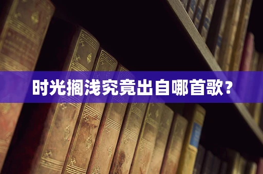 时光搁浅究竟出自哪首歌？