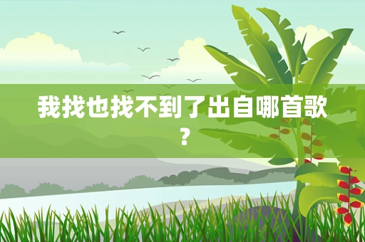 我找也找不到了出自哪首歌？