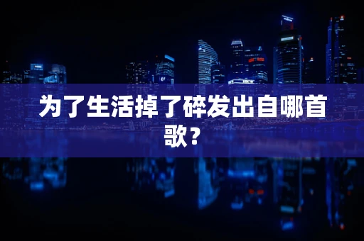 为了生活掉了碎发出自哪首歌？