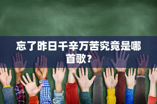 忘了昨日千辛万苦究竟是哪首歌？