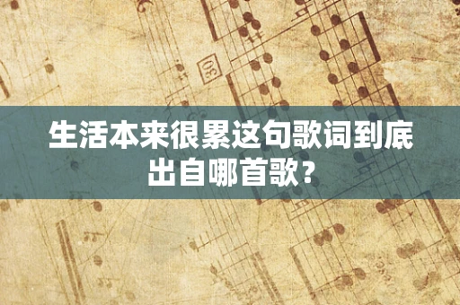 生活本来很累这句歌词到底出自哪首歌？