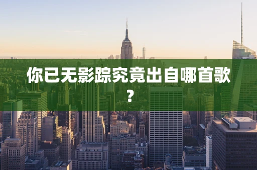 你已无影踪究竟出自哪首歌？