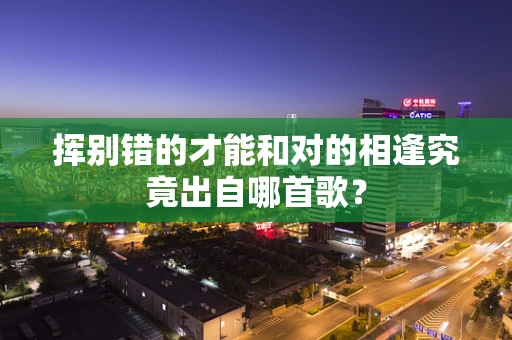 挥别错的才能和对的相逢究竟出自哪首歌？