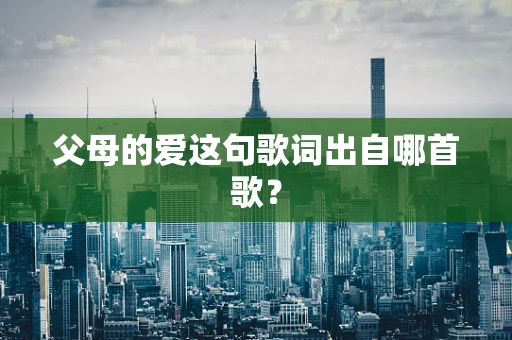父母的爱这句歌词出自哪首歌？
