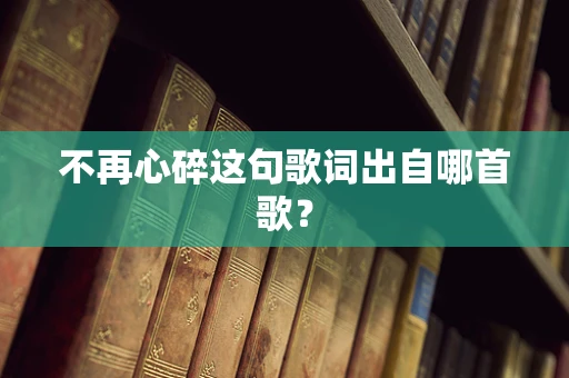 不再心碎这句歌词出自哪首歌？