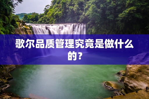 歌尔品质管理究竟是做什么的？
