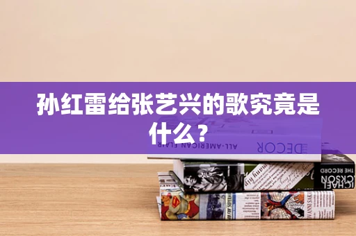 孙红雷给张艺兴的歌究竟是什么？