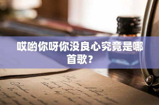 哎哟你呀你没良心究竟是哪首歌？