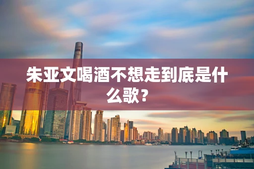 朱亚文喝酒不想走到底是什么歌？