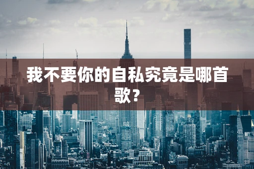 我不要你的自私究竟是哪首歌？