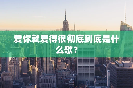 爱你就爱得很彻底到底是什么歌？
