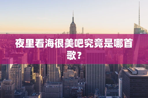 夜里看海很美吧究竟是哪首歌？