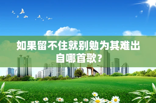 如果留不住就别勉为其难出自哪首歌？