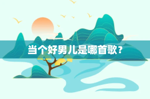 当个好男儿是哪首歌？