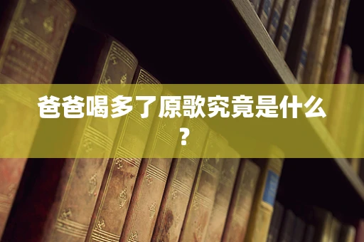 爸爸喝多了原歌究竟是什么？