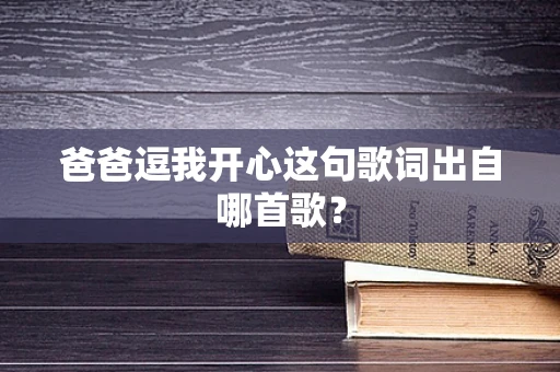 爸爸逗我开心这句歌词出自哪首歌？