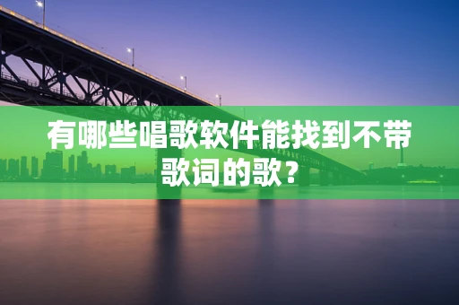 有哪些唱歌软件能找到不带歌词的歌？