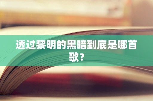 透过黎明的黑暗到底是哪首歌？