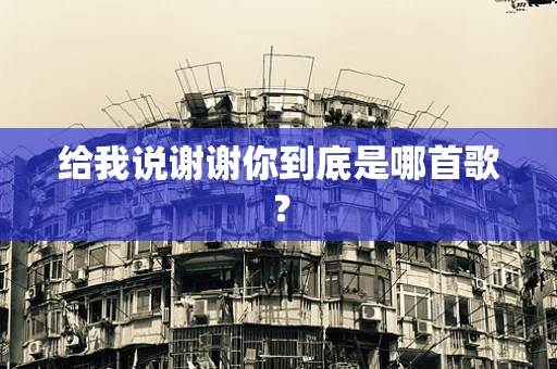 给我说谢谢你到底是哪首歌？