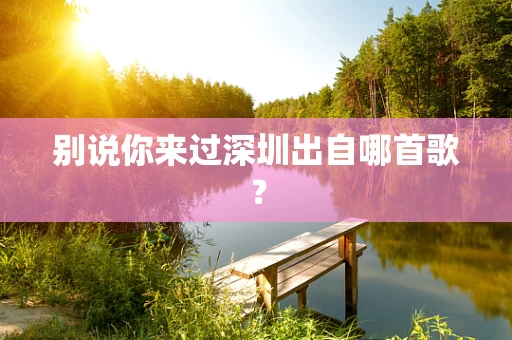 别说你来过深圳出自哪首歌？