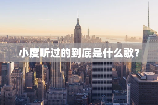 小度听过的到底是什么歌？
