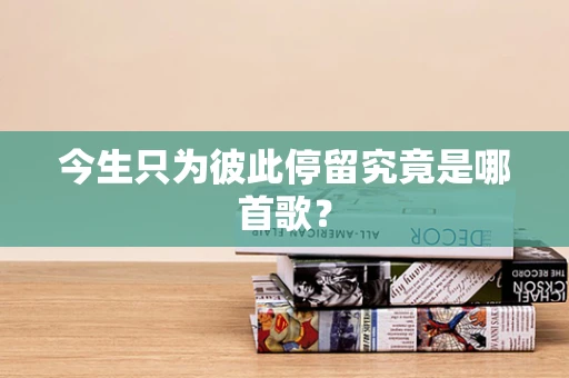 今生只为彼此停留究竟是哪首歌？