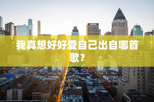 我真想好好爱自己出自哪首歌？