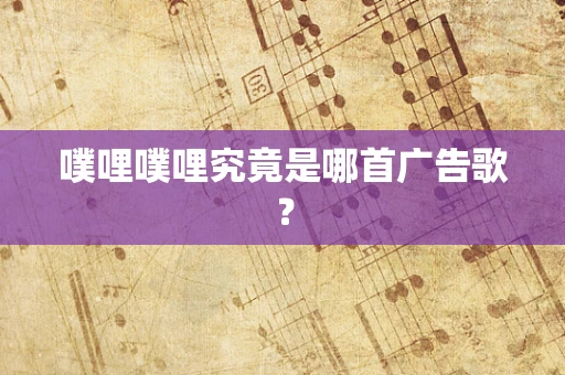 噗哩噗哩究竟是哪首广告歌？
