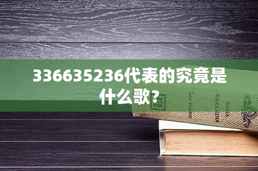 336635236代表的究竟是什么歌？