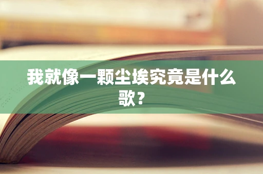 我就像一颗尘埃究竟是什么歌？