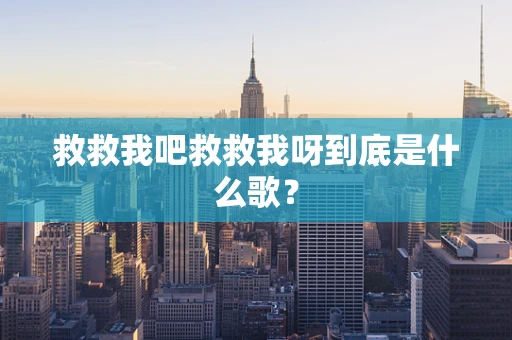 救救我吧救救我呀到底是什么歌？